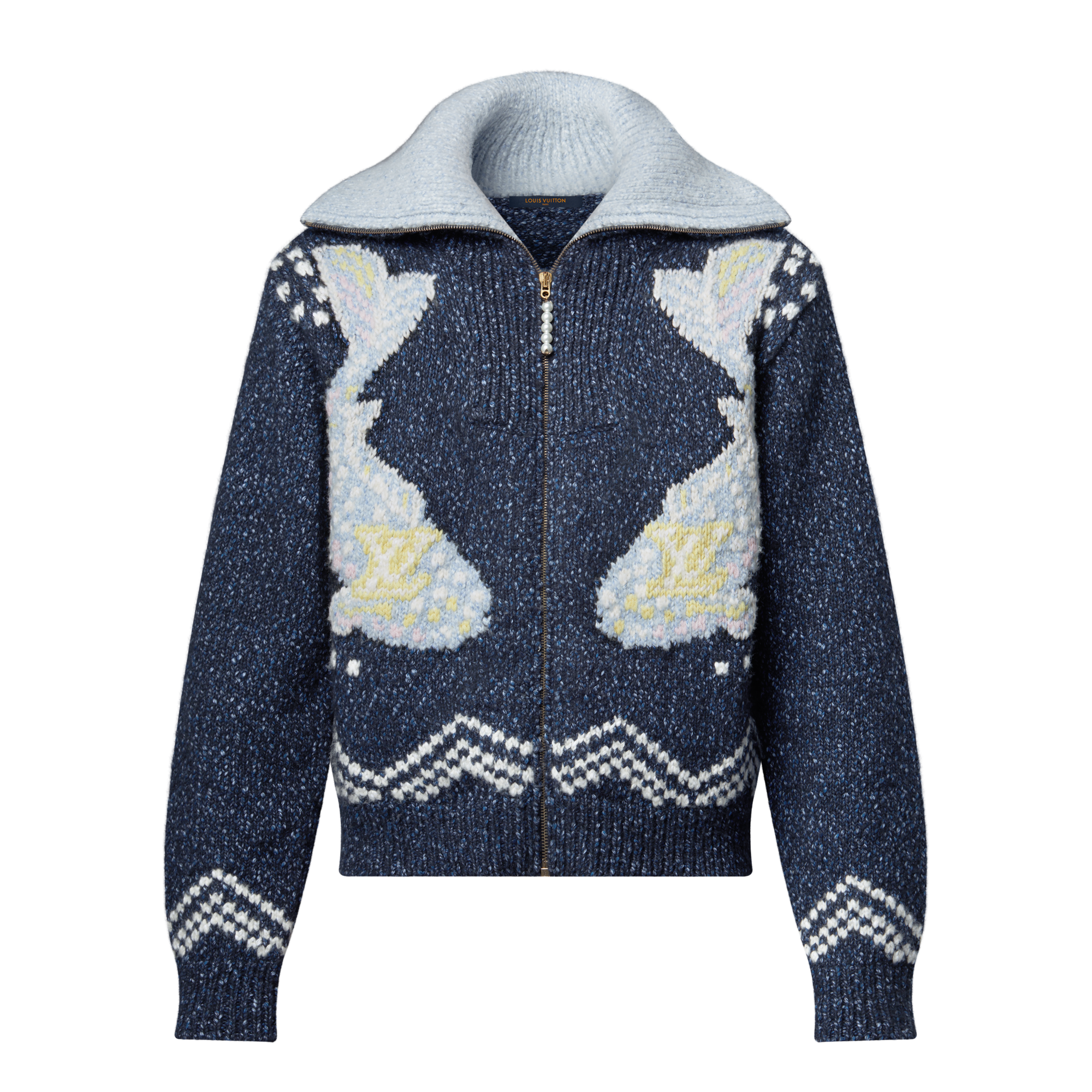 Zippered Knitted Blouson  in Men